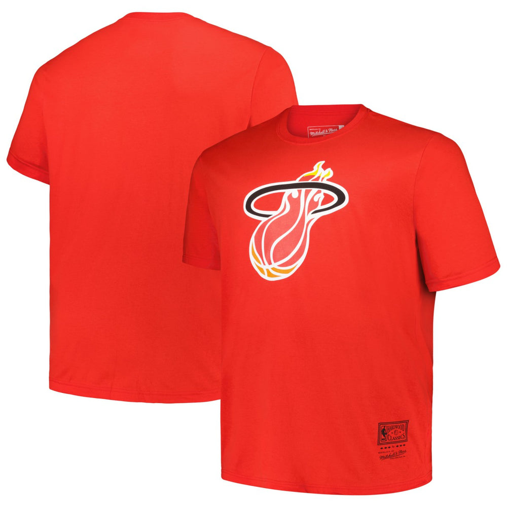 Mitchell & Ness Miami Heat Big & Tall Hardwood Classics Vintage Logo T-Shirt Red