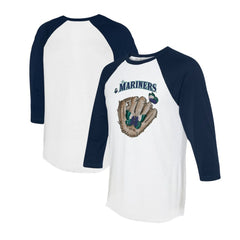 Seattle Mariners Tiny Turnip Unisex Butterfly Glove 3/4-Sleeve Raglan T-Shirt for sale