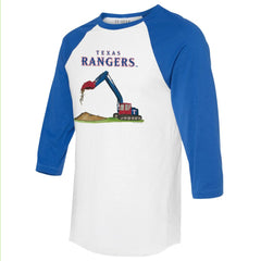 Texas Rangers Tiny Turnip Unisex Excavator 3/4-Sleeve Raglan T-Shirt Sale