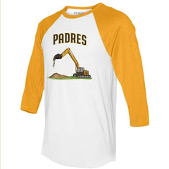 San Diego Padres Tiny Turnip Unisex Excavator 3/4-Sleeve Raglan T-Shirt for sale