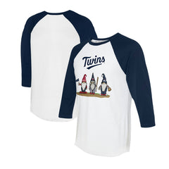 Minnesota Twins Tiny Turnip Unisex Gnomes 3/4-Sleeve Raglan T-Shirt Outlet