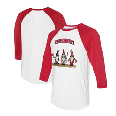 Cincinnati Reds Tiny Turnip Unisex Gnomes 3/4-Sleeve Raglan T-Shirt Discount
