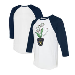 Milwaukee Brewers Tiny Turnip Unisex Lilies & Ladybugs 3/4-Sleeve Raglan T-Shirt Outlet