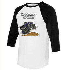 Colorado Rockies Tiny Turnip Unisex Monster Truck 3/4-Sleeve Raglan T-Shirt Online