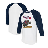 Atlanta Braves Tiny Turnip Unisex Monster Truck 3/4-Sleeve Raglan T-Shirt Outlet