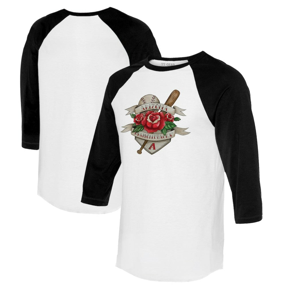 Arizona Diamondbacks Tiny Turnip Unisex Tattoo Rose 3/4-Sleeve Raglan T-Shirt Outlet