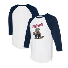 Washington Nationals Tiny Turnip Unisex Triceratops 3/4-Sleeve Raglan T-Shirt Sale