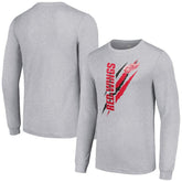 Detroit Red Wings Starter Color Scratch Long-Sleeve T-Shirt - Heather Gray | NHL Clearance