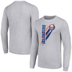 New York Islanders Starter Color Scratch Long-Sleeve T-Shirt - Heather Gray | NHL near me