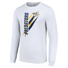 Nashville Predators Starter Color Scratch Long-Sleeve T-Shirt - White | NHL online