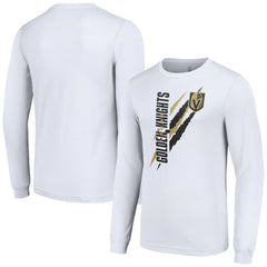 Vegas Golden Knights Starter Color Scratch Long-Sleeve T-Shirt - White | NHL Lifestyle