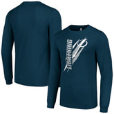 Tampa Bay Lightning Starter Color Scratch Long-Sleeve T-Shirt - Navy | NHL Clearance