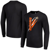Anaheim Ducks Starter Color Scratch Long-Sleeve T-Shirt - Black | NHL near me
