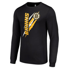 Boston Bruins Starter Color Scratch Long-Sleeve T-Shirt - Black | NHL Lifestyle