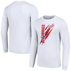 Detroit Red Wings Starter Color Scratch Long-Sleeve T-Shirt - White | NHL near me