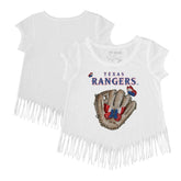Texas Rangers Tiny Turnip Girls Youth Butterfly Glove Fringe T-Shirt for sale