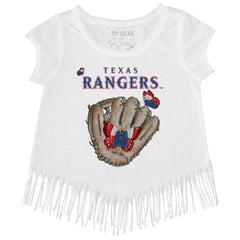 Texas Rangers Tiny Turnip Girls Youth Butterfly Glove Fringe T-Shirt for sale