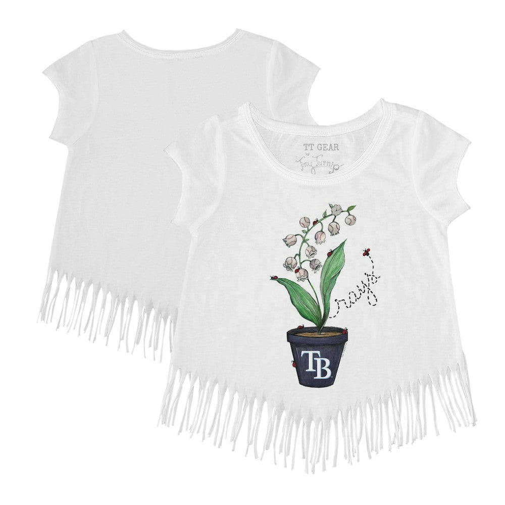 Tampa Bay Rays Tiny Turnip Girls Youth Lilies & Ladybugs Fringe T-Shirt Discount