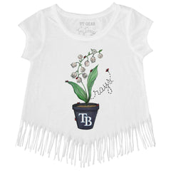 Tampa Bay Rays Tiny Turnip Girls Youth Lilies & Ladybugs Fringe T-Shirt Discount