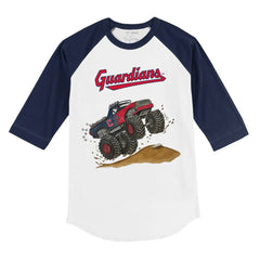 Cleveland Guardians Tiny Turnip Youth Monster Truck 3/4-Sleeve Raglan T-Shirt Online