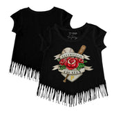 Pittsburgh Pirates Tiny Turnip Girls Youth Tattoo Rose Fringe T-Shirt Sale