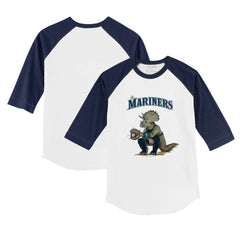 Seattle Mariners Tiny Turnip Youth Triceratops 3/4-Sleeve Raglan T-Shirt Outlet