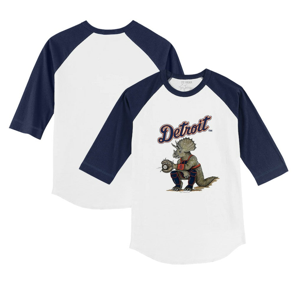 Detroit Tigers Tiny Turnip Youth Triceratops 3/4-Sleeve Raglan T-Shirt Discount