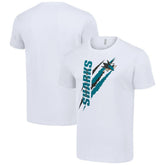 San Jose Sharks Starter Color Scratch T-Shirt - White | NHL Lifestyle