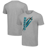 San Jose Sharks Starter Color Scratch T-Shirt - Heather Gray | NHL on sale