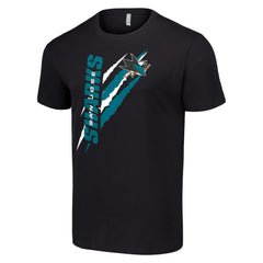 San Jose Sharks Starter Color Scratch T-Shirt - Black | NHL Clearance