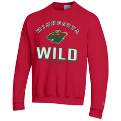 Minnesota Wild Champion Eco Powerblend Crewneck Sweatshirt - Red | NHL discount