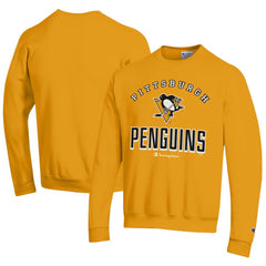 Pittsburgh Penguins Champion Eco Powerblend Crewneck Sweatshirt - Gold | NHL Clearance