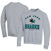 San Jose Sharks Champion Eco Powerblend Crewneck Sweatshirt - Gray | NHL Lifestyle