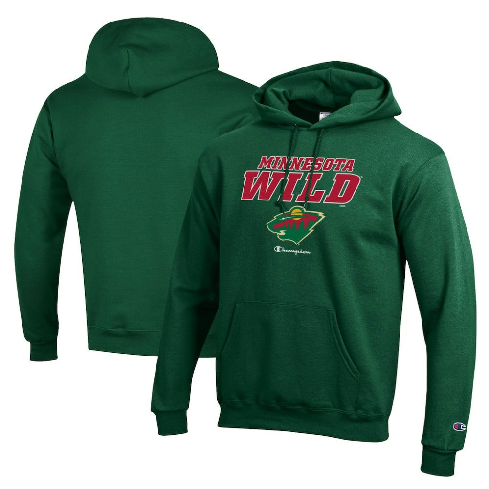 Minnesota Wild Champion Eco Powerblend Pullover Hoodie - Hunter Green | NHL on sale