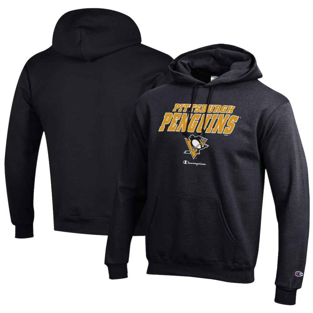 Pittsburgh Penguins Champion Eco Powerblend Pullover Hoodie - Black | NHL Clearance