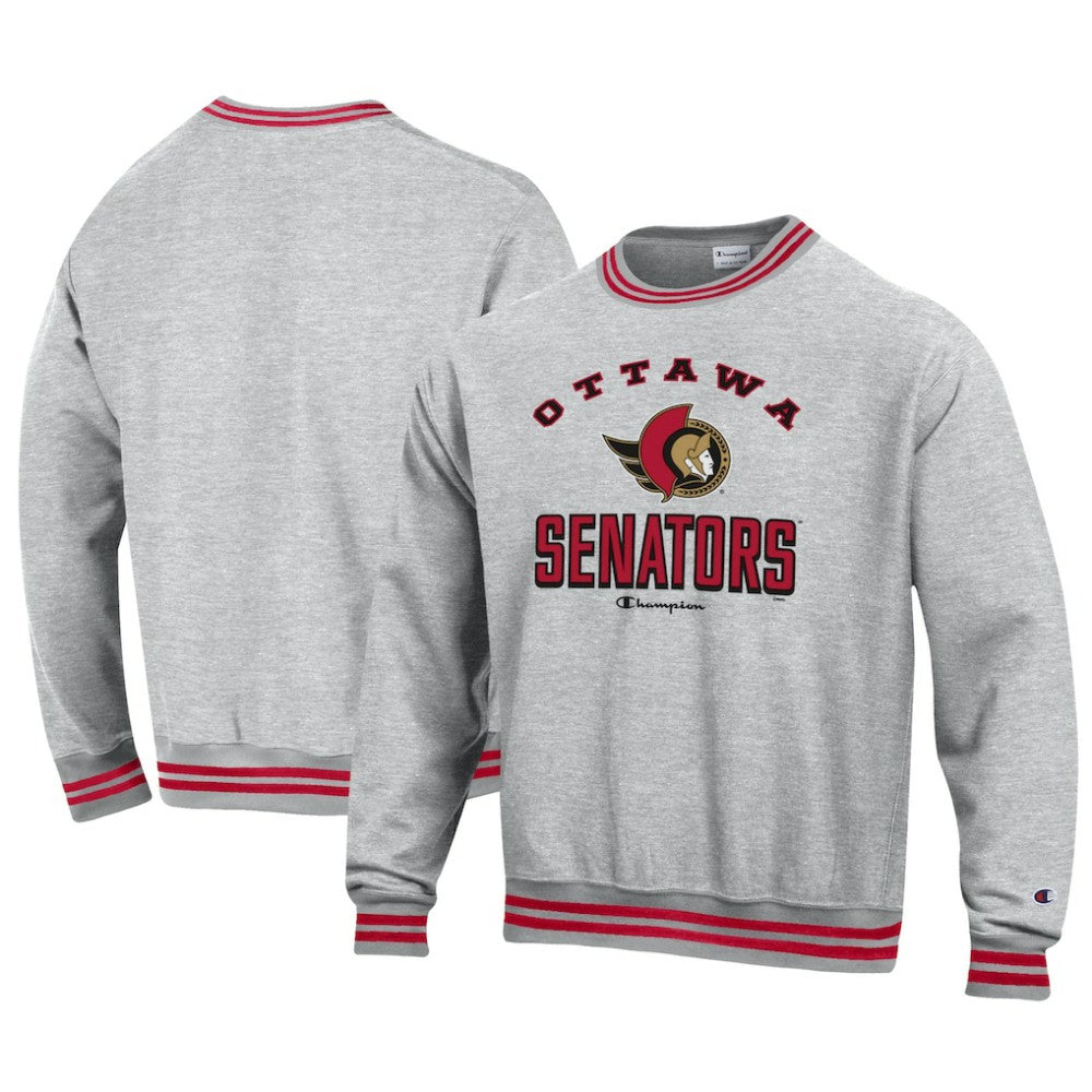Ottawa Senators Champion Reverse Weave Yarn Dye Pullover Sweatshirt - Heather Gray | NHL near me