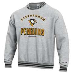 Pittsburgh Penguins Champion Reverse Weave Yarn Dye Pullover Sweatshirt - Heather Gray | NHL Lifestyle