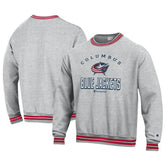 Columbus Blue Jackets Champion Reverse Weave Yarn Dye Pullover Sweatshirt - Heather Gray | NHL Clearance