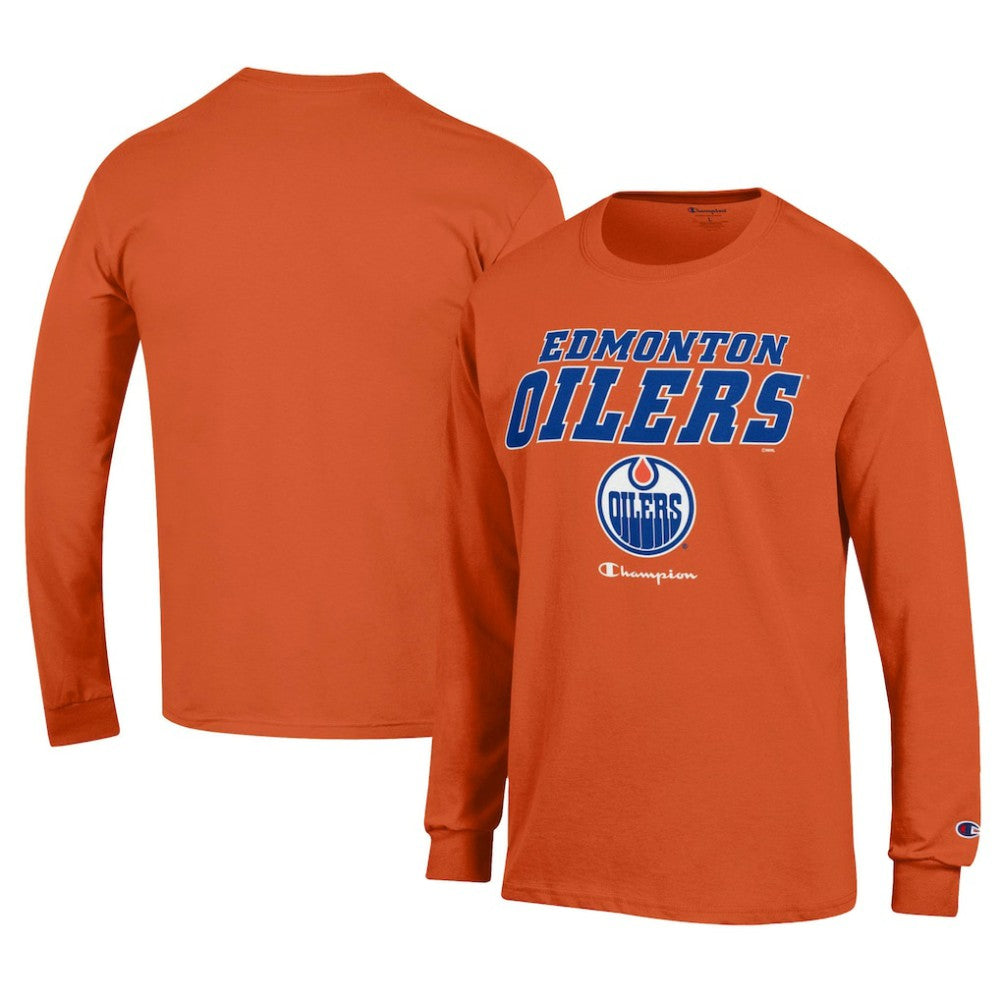 Edmonton Oilers Champion Long-Sleeve Jersey T-Shirt - Orange | NHL online