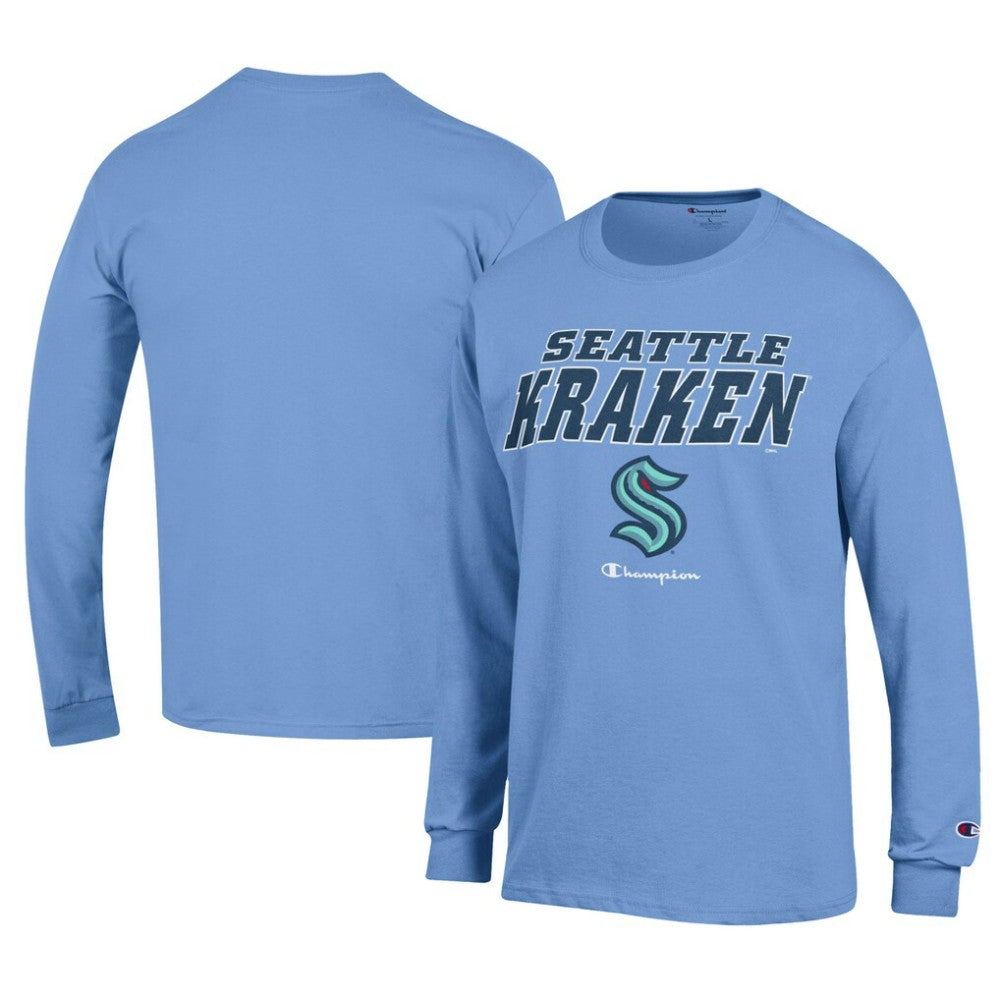 Seattle Kraken Champion Long-Sleeve Jersey T-Shirt - Light Blue | NHL discount