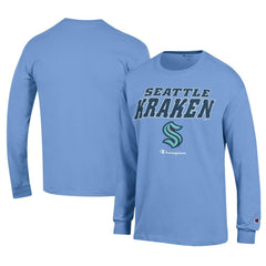 Seattle Kraken Champion Long-Sleeve Jersey T-Shirt - Light Blue | NHL discount