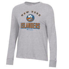New York Islanders Champion Women's Core Long Sleeve T-Shirt - Heather Gray | NHL Clearance