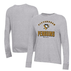 Pittsburgh Penguins Champion Women's Core Long Sleeve T-Shirt - Heather Gray | NHL Clearance