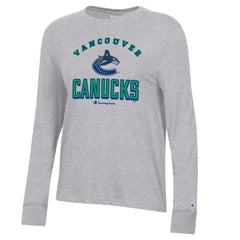 Vancouver Canucks Champion Women's Core Long Sleeve T-Shirt - Heather Gray | NHL sale