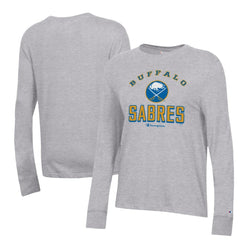 Buffalo Sabres Champion Women's Core Long Sleeve T-Shirt - Heather Gray | NHL Lifestyle