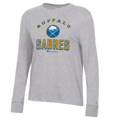 Buffalo Sabres Champion Women's Core Long Sleeve T-Shirt - Heather Gray | NHL Lifestyle