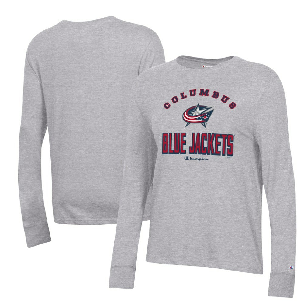 Columbus Blue Jackets Champion Women's Core Long Sleeve T-Shirt - Heather Gray | NHL on sale