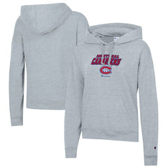 Montreal Canadiens Champion Women's Powerblend Fleece Pullover Hoodie - Gray | NHL Lifestyle