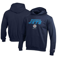 Winnipeg Jets Champion Youth Eco Powerblend Pullover Hoodie - Navy | NHL discount