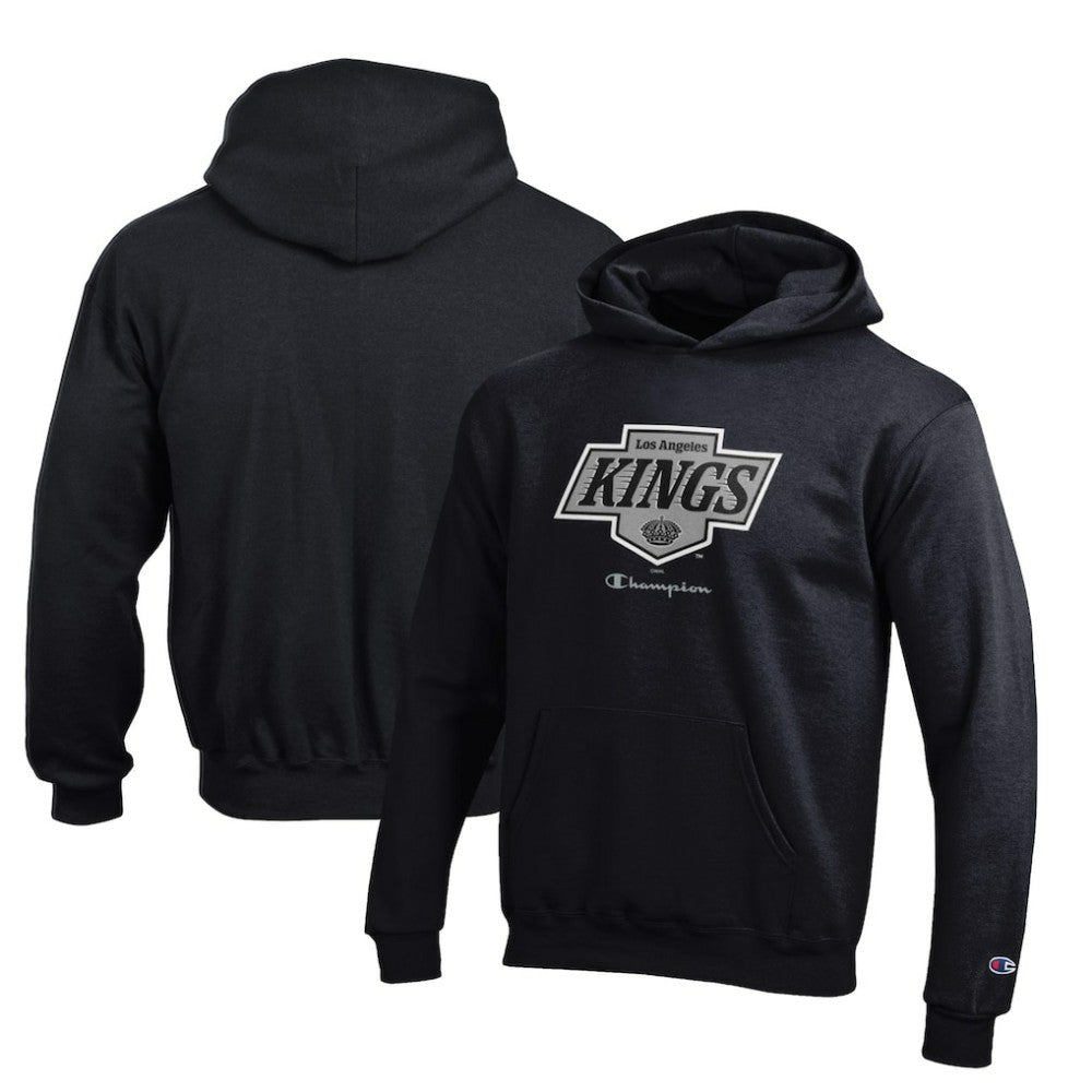 Los Angeles Kings Champion Youth Eco Powerblend Pullover Hoodie - Black | NHL Lifestyle